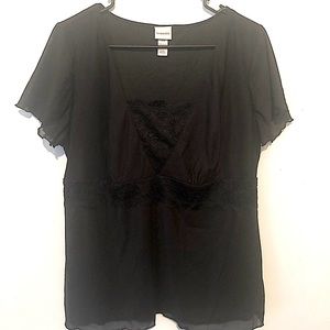 Venezia Lane Bryant black top with lace details